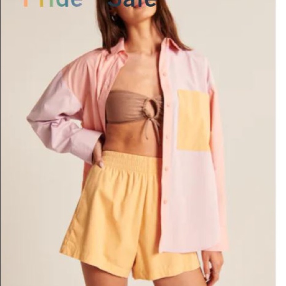 Abercrombie & Fitch color block button up